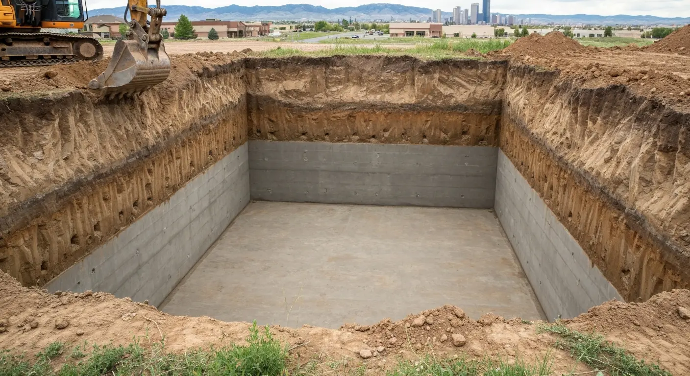 Foundation excavation work in Cherry Creek