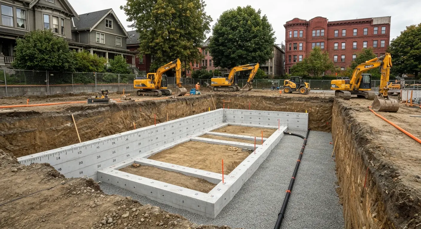 Foundation excavation site