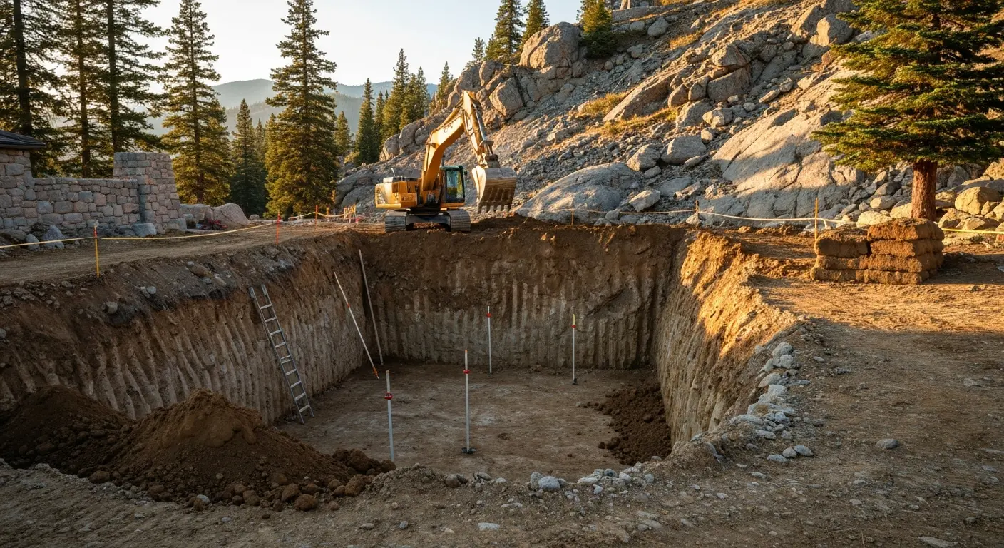 Foundation excavation site
