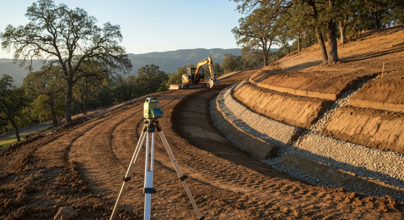 Site grading and slope preparation