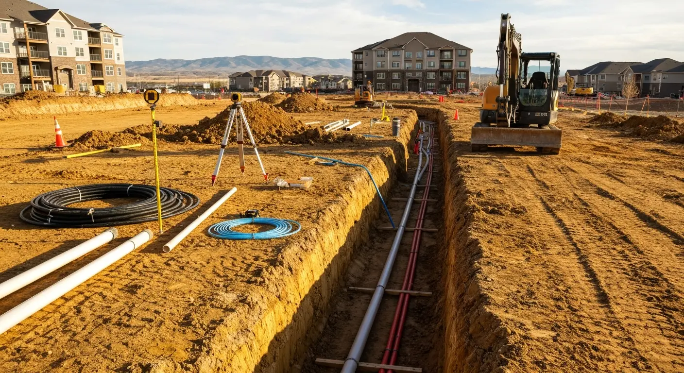 Utility trenching work