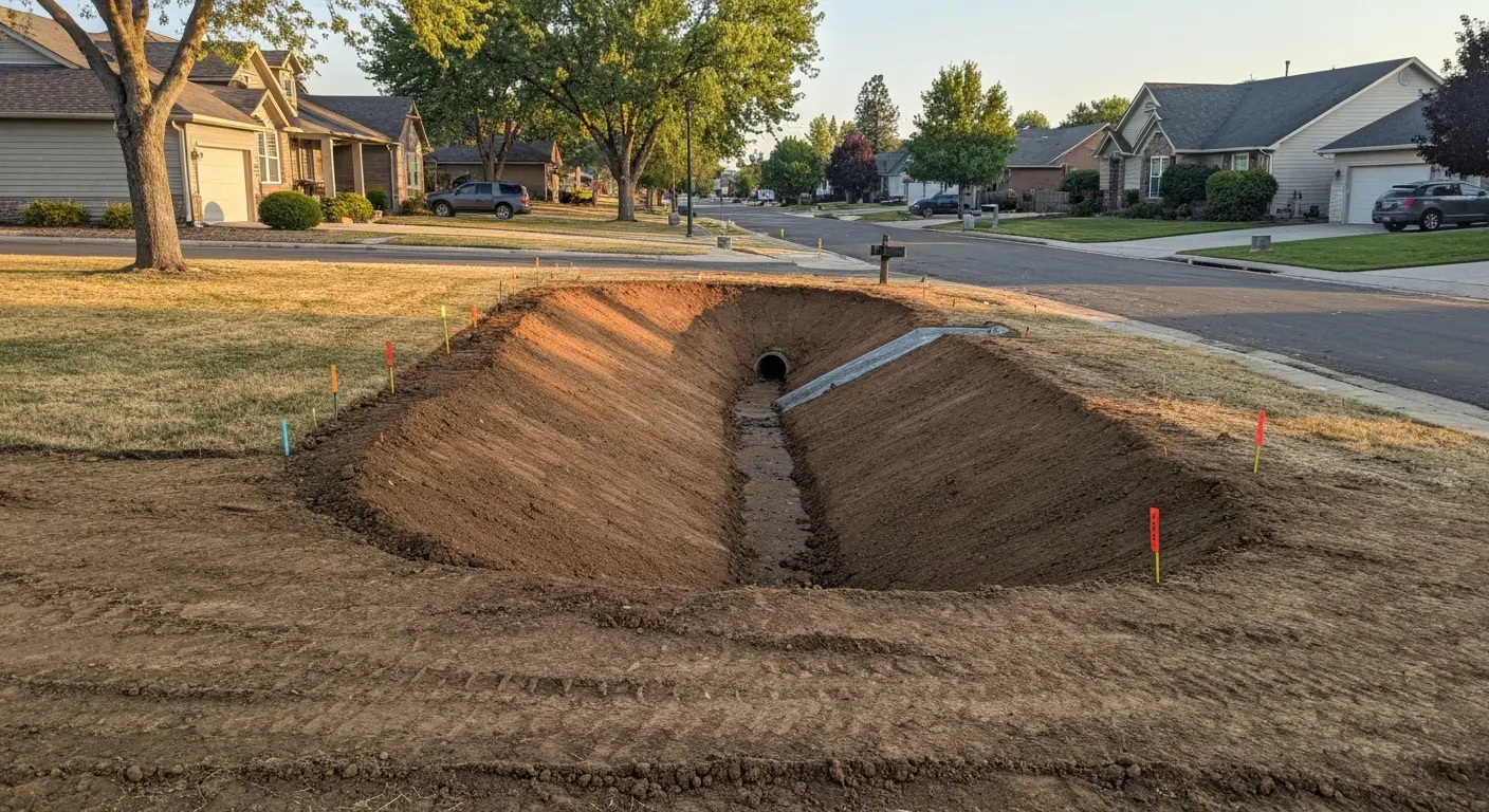 Grading and drainage work