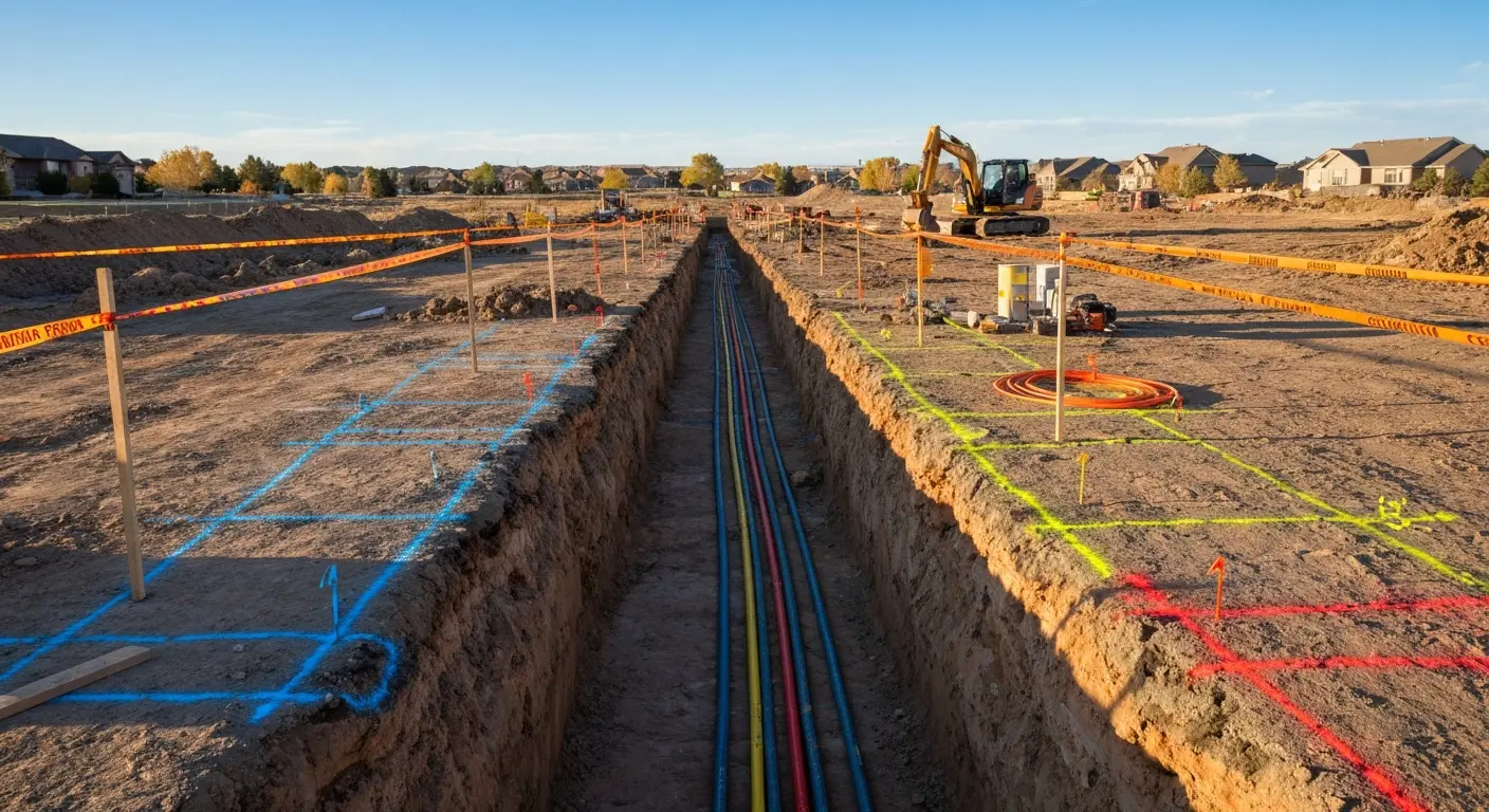 Utility trenching work