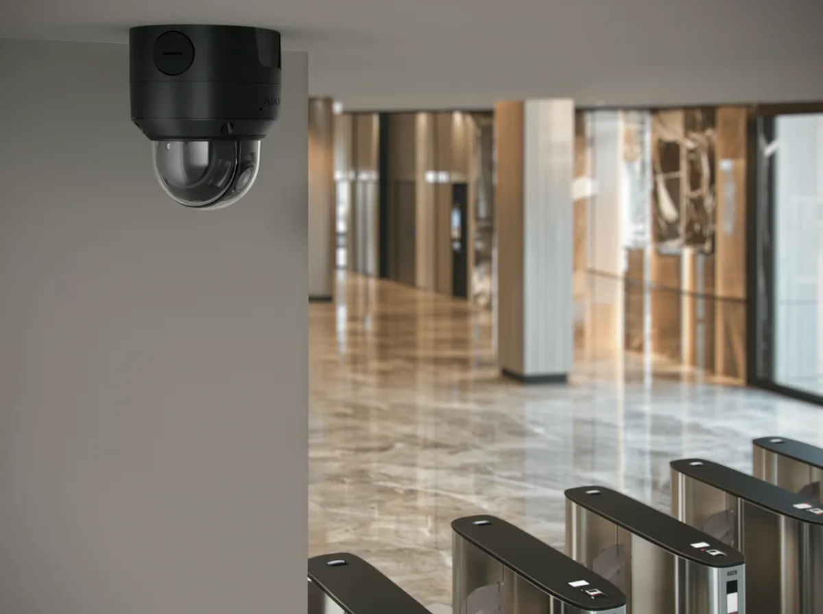 Dome camera coverage in a commercial business centre