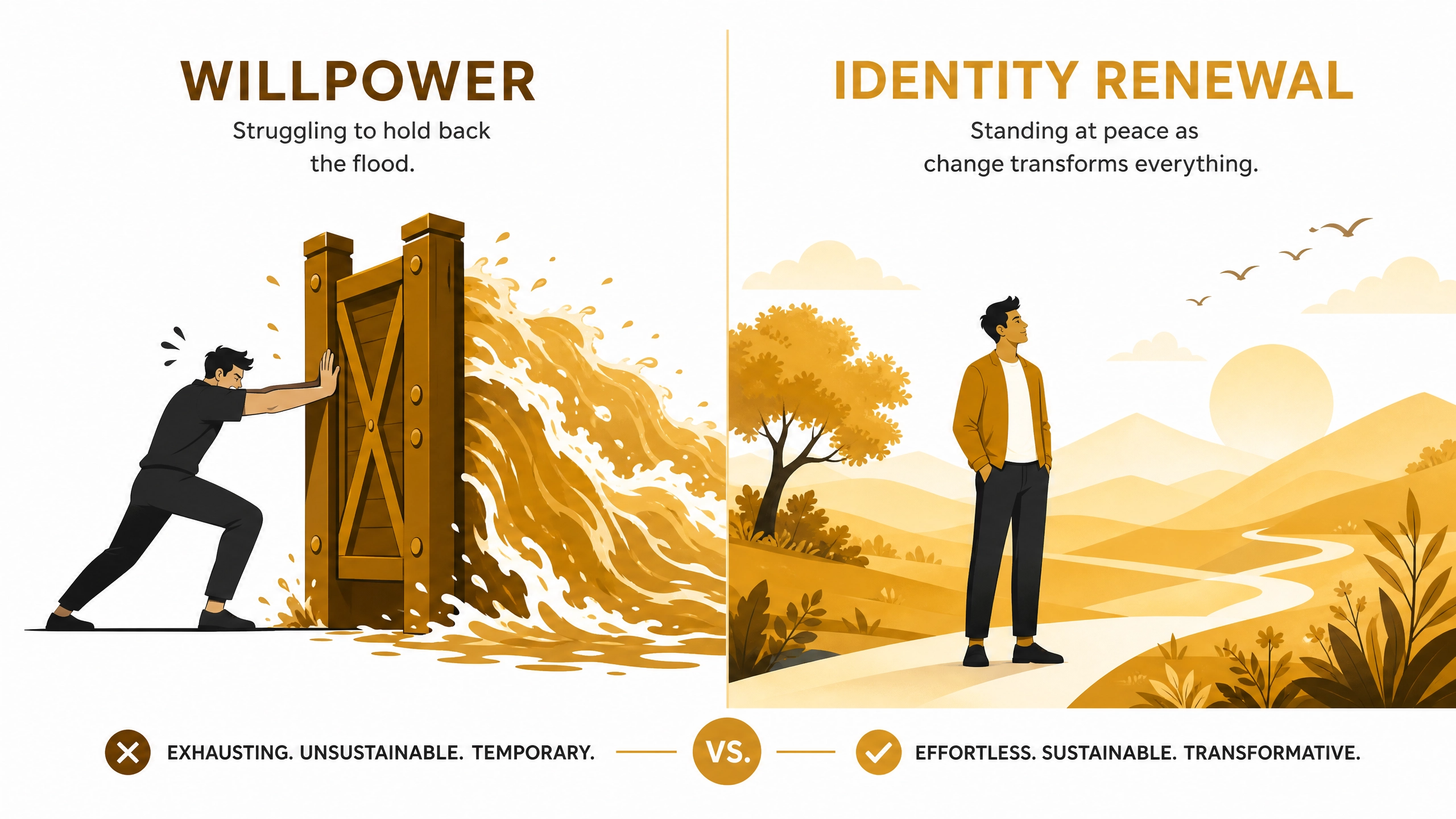 Willpower vs Identity Renewal Comparison