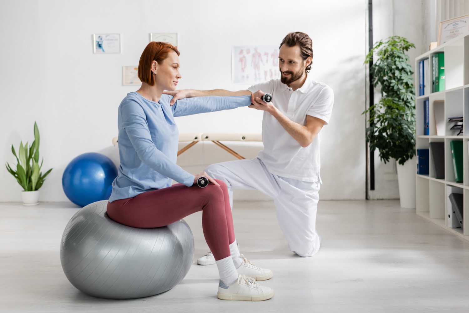 One-on-one physiotherapy treatment session at Coronation Physiotherapy in Edmonton