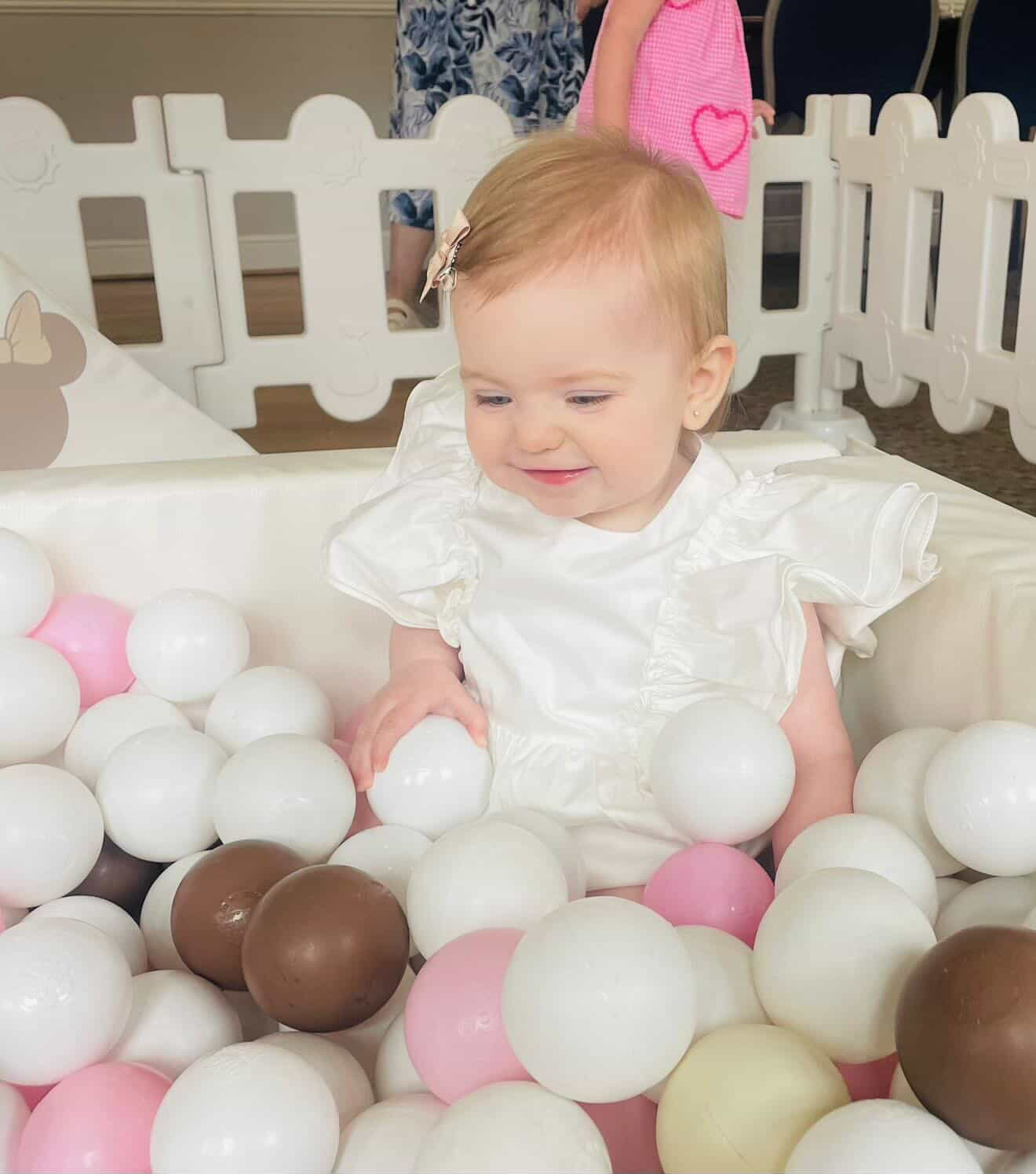 Baby playing in a luxury at-home soft play setup