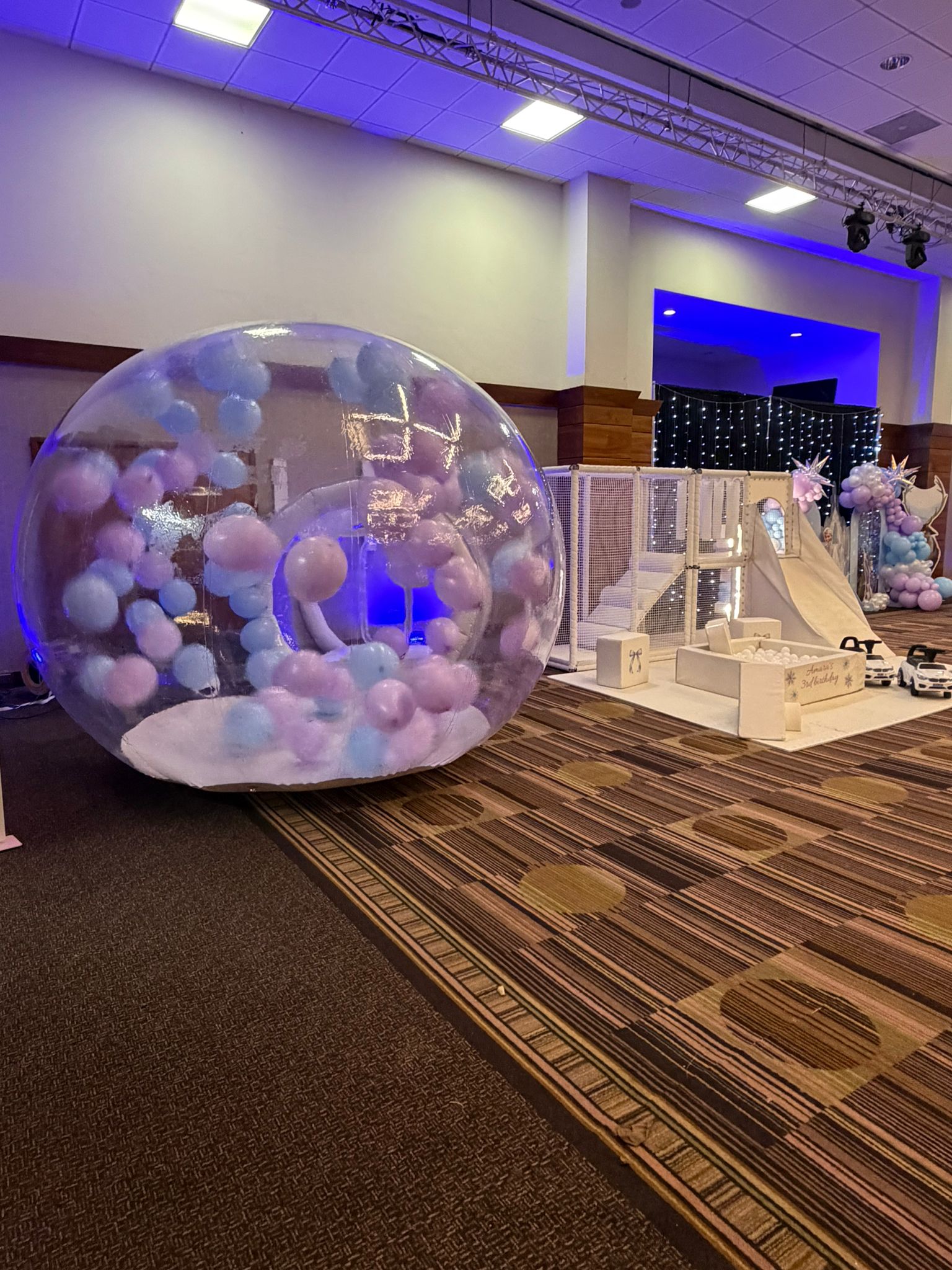 Large polished play centre setup for a brand event