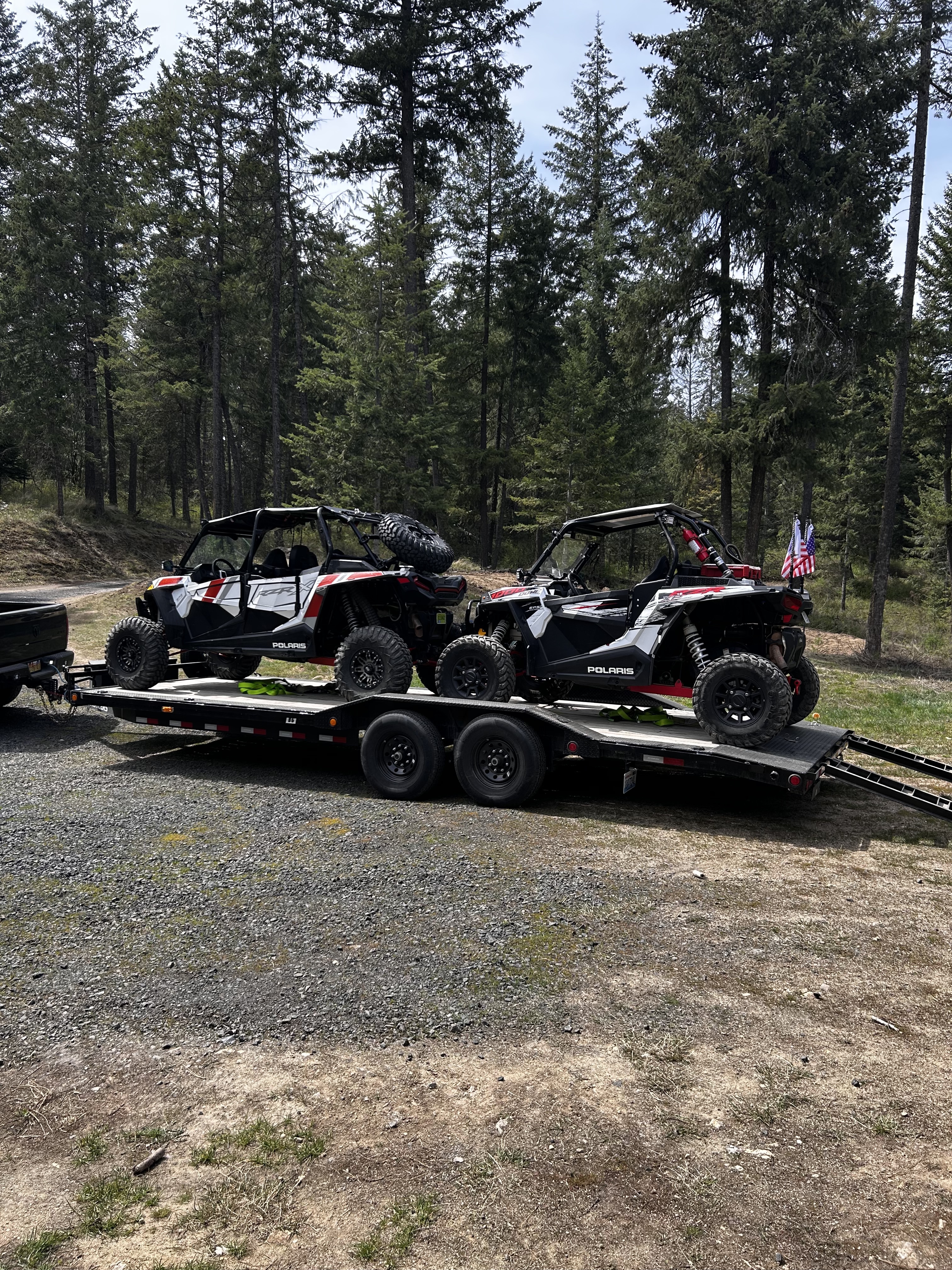 PJ equipment trailer car hauler rental at DK Trailer Rentals in Deer Park, WA