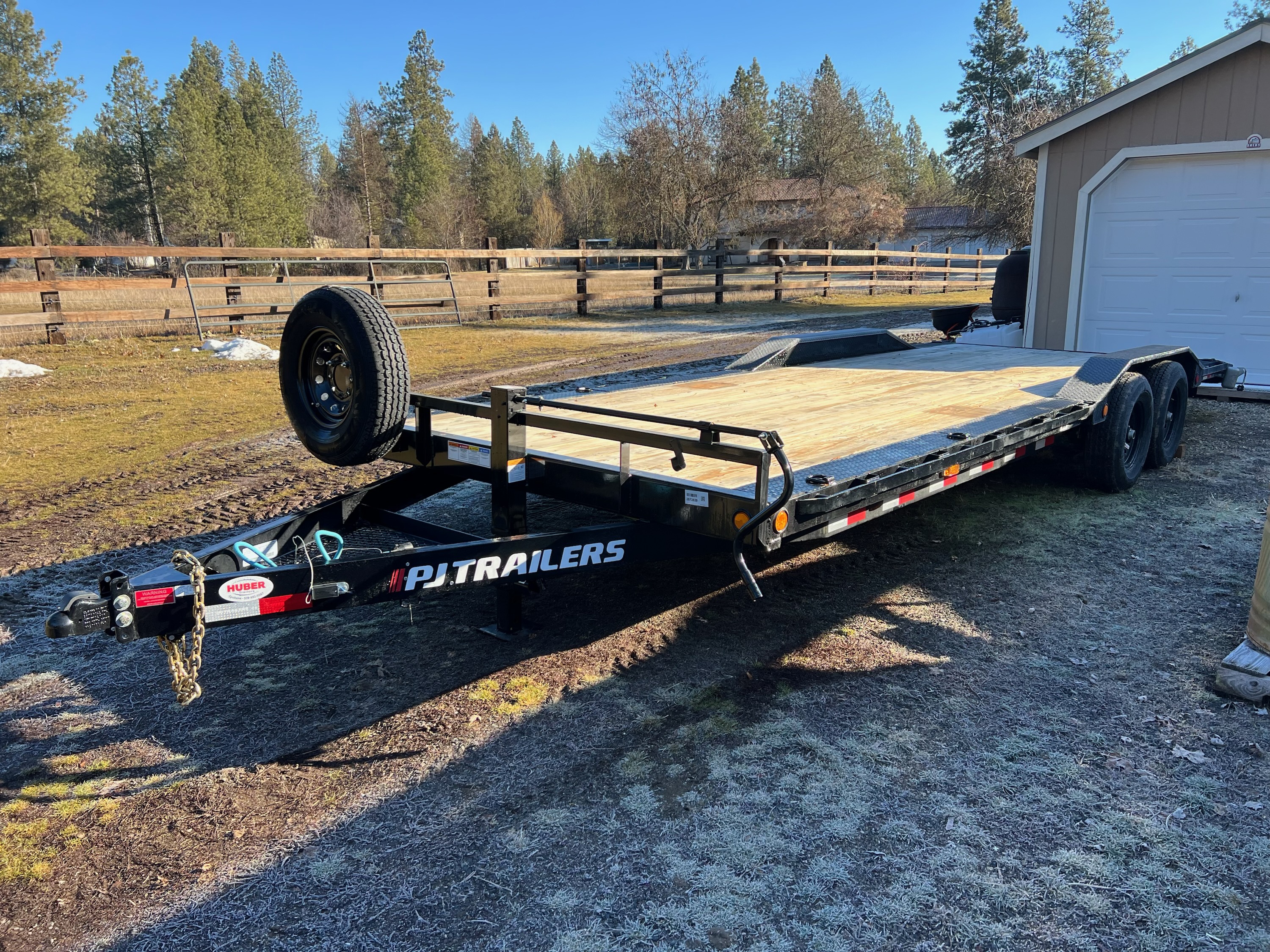 A car hauler trailer from the DK Trailer Rentals fleet in Deer Park, WA