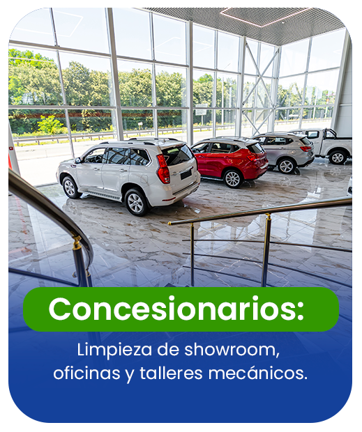 Concesionarios: Limpieza de shwroom, oficinas y talleres mecánicos