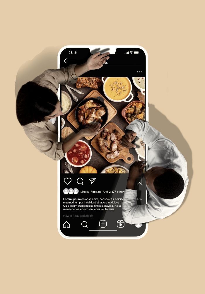 Sociala medier-produktion för restaurang