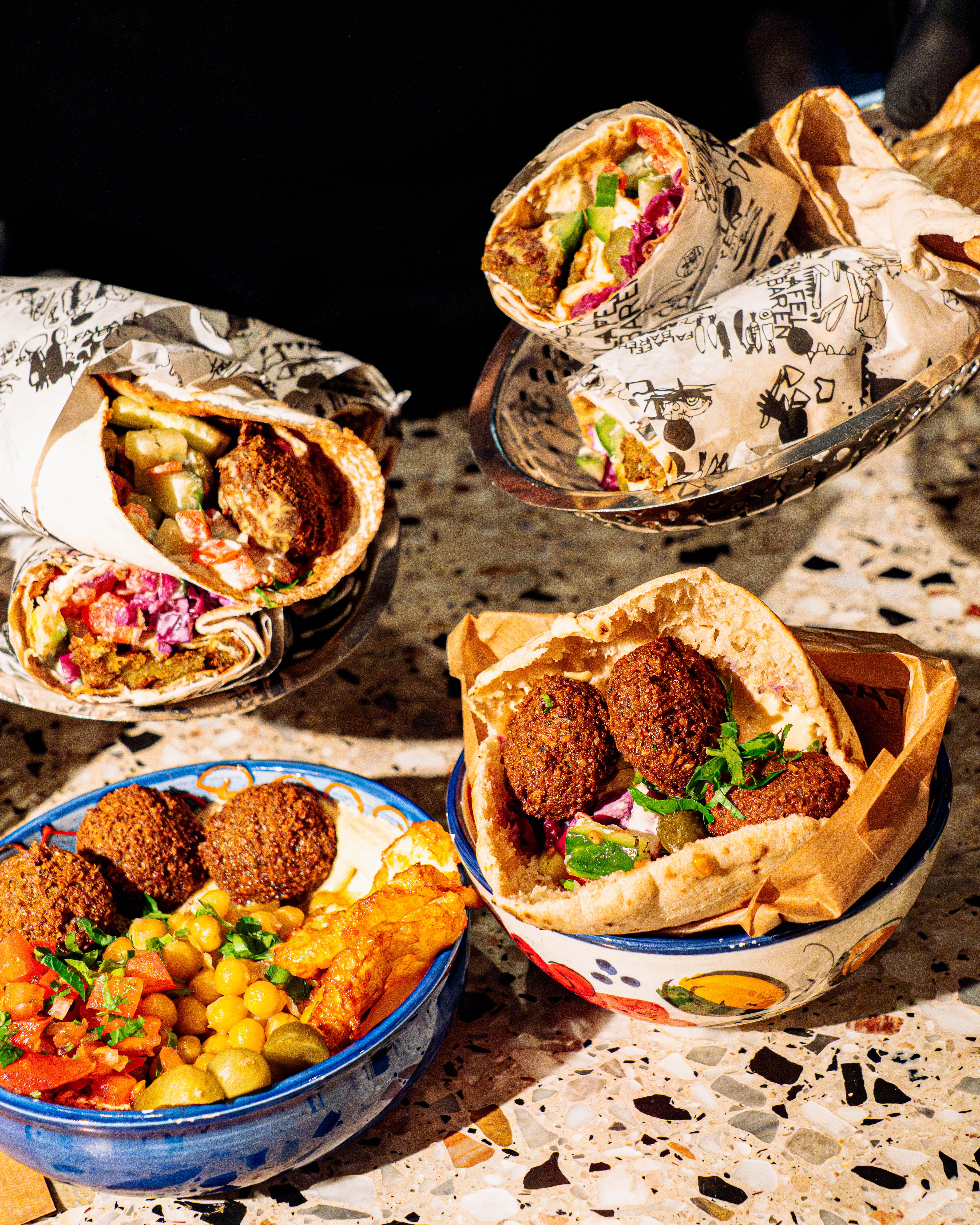 Falafelbaren — produktion på plats