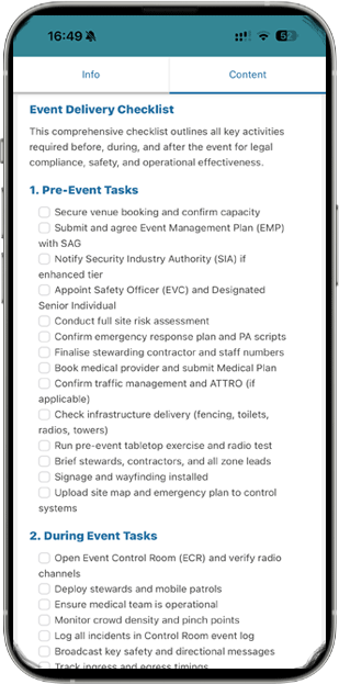 Event delivery checklist ensuring every task is completed on time for a smooth, successful event from setup to breakdown.