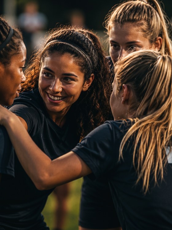 A team huddled together before a match