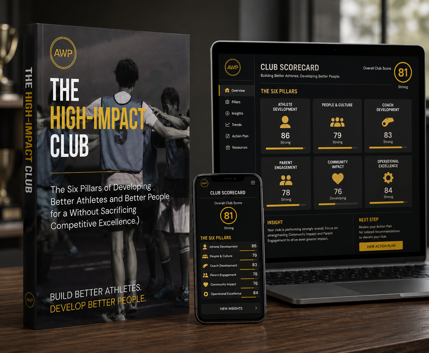 The High-Impact Club guidebook beside the Club Scorecard