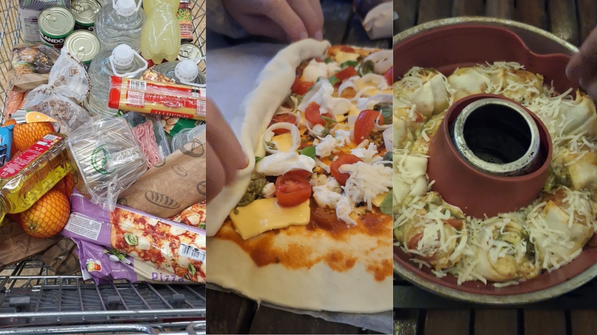 Gemeinsamer Pizzaabend für die Helfer von Mayday Algarve in Portugal. Lebensmittel, selbstgemachte Pizza und gemeinsames Essen nach einem Tag voller Tierschutzarbeit im Shelter.