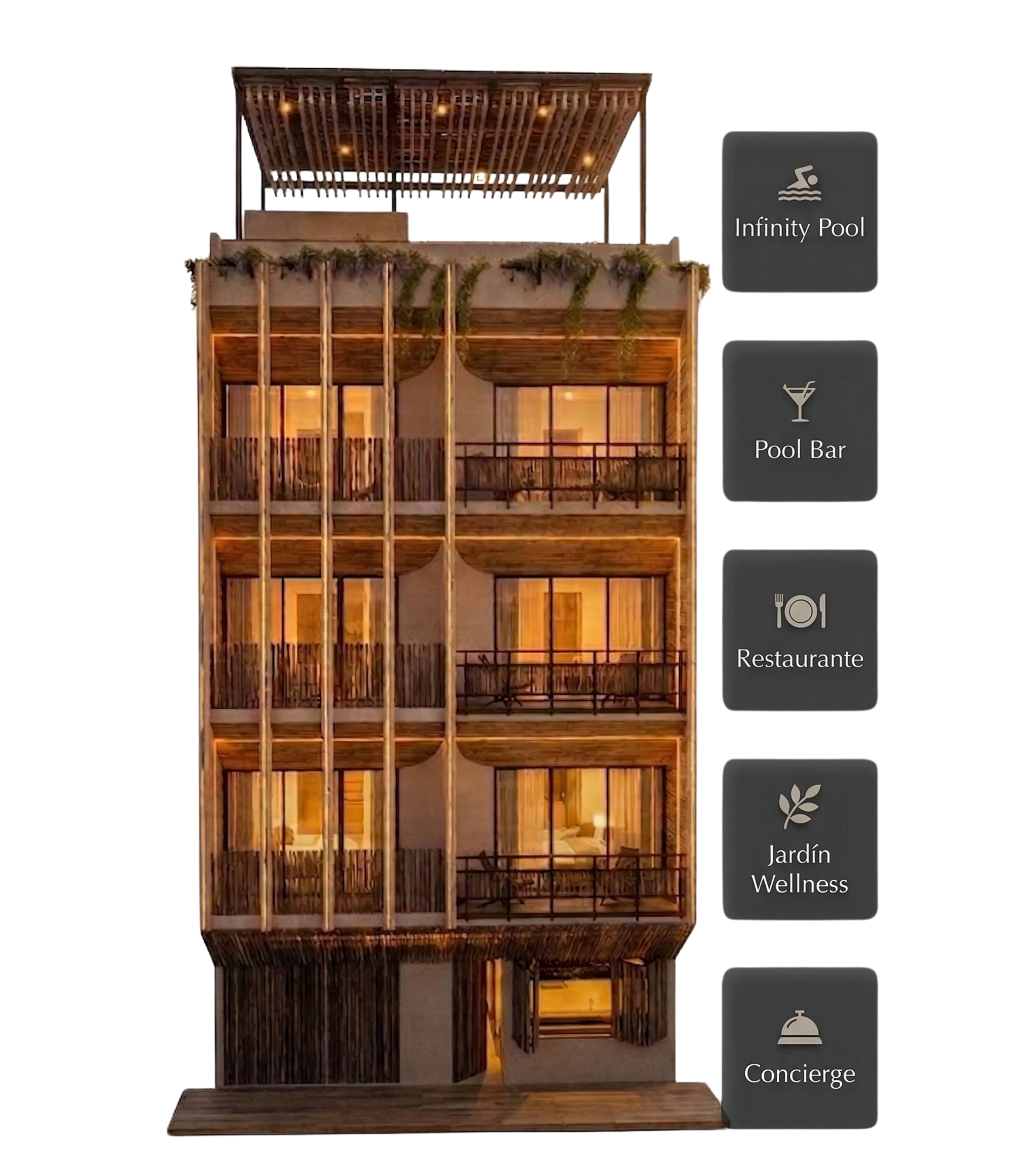 Suites Las Coloradas - Render del edificio