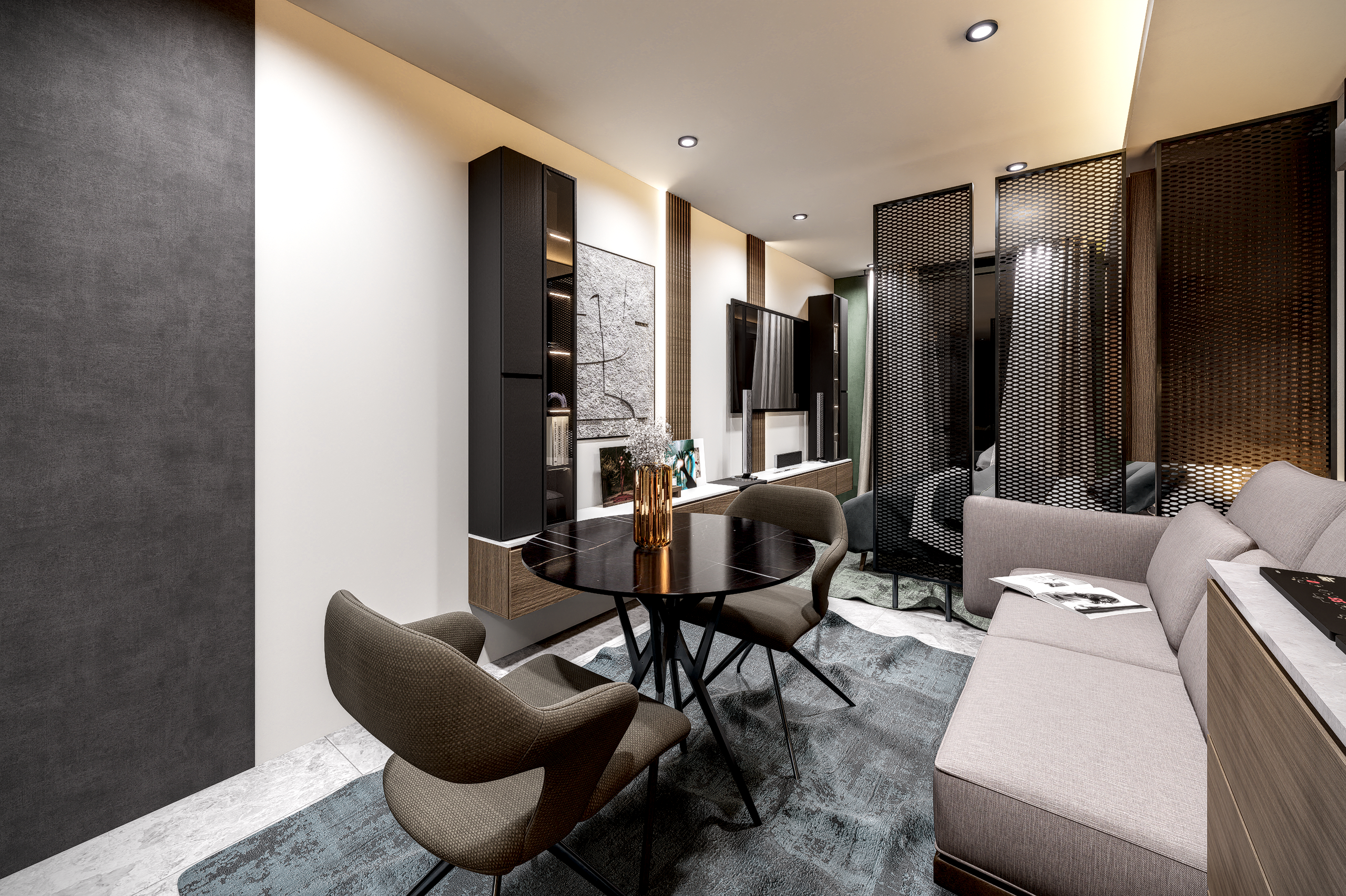 Render interior del departamento Tetrazzini