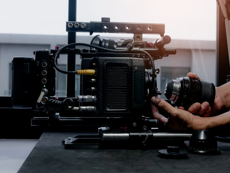 Cinema camera on set