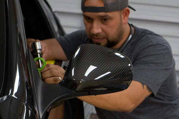 Paintless dent repair before and after vehicle panel