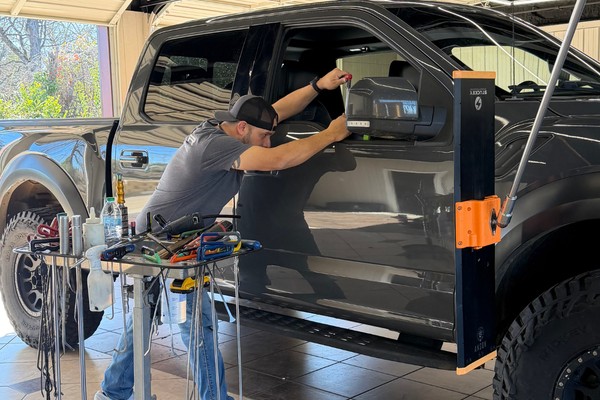 Paintless dent repair before and after vehicle panel