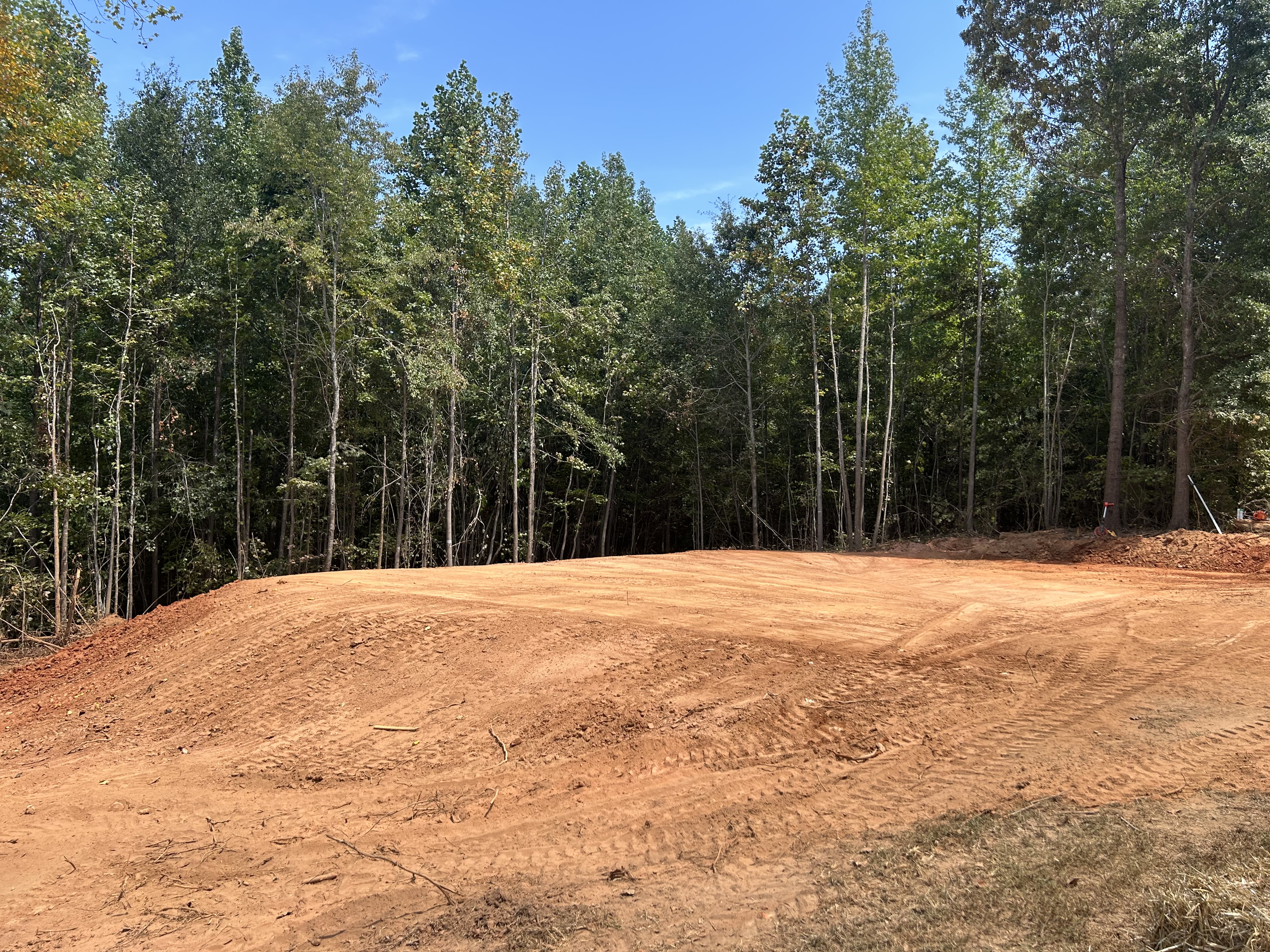 Building pad on a cleared wooded lot