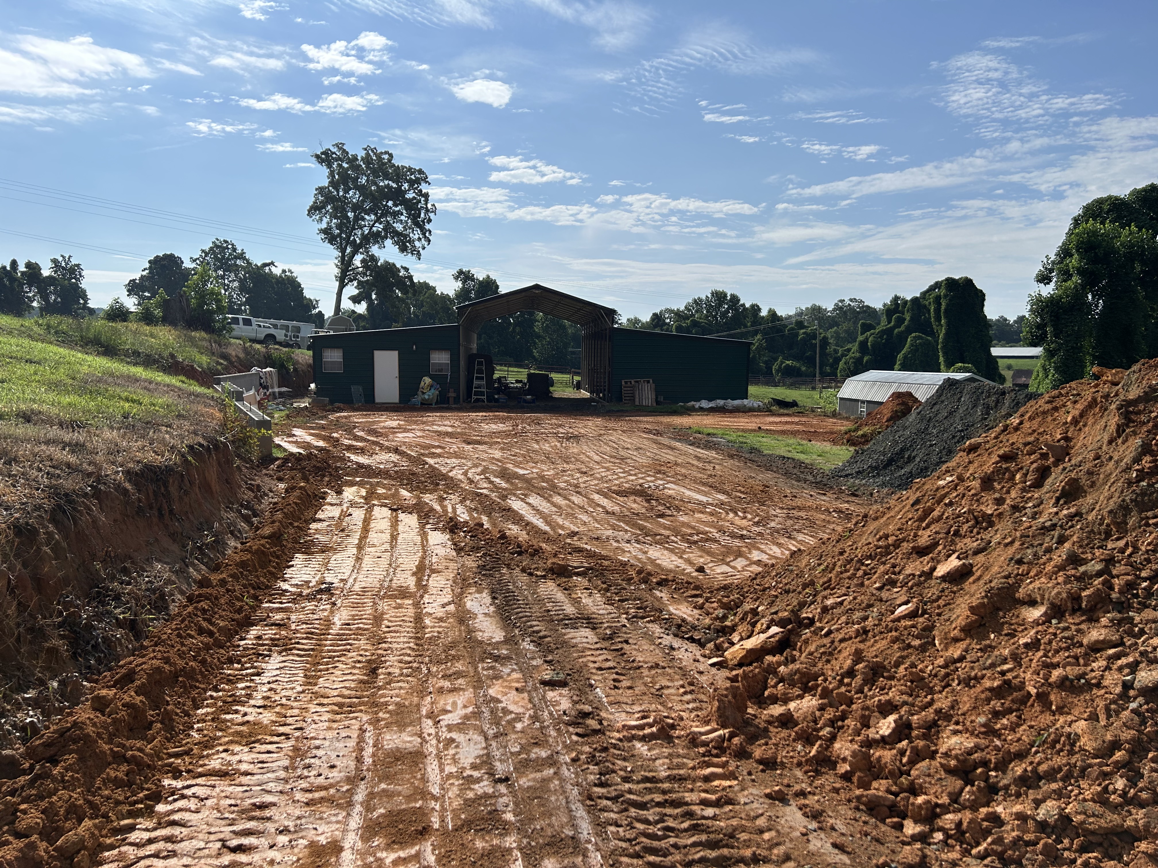 Farm driveway cut