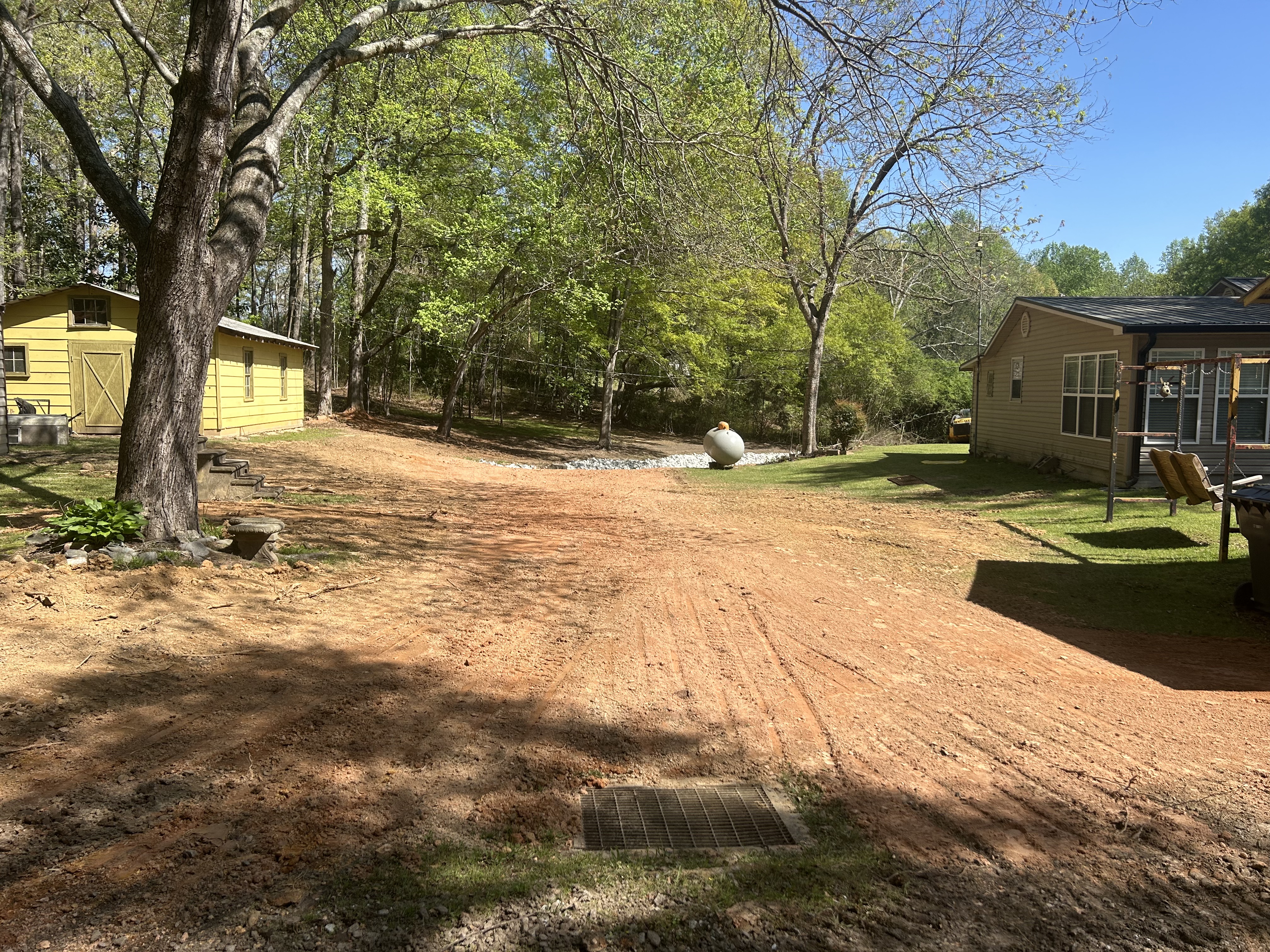 Same yard after regrading for drainage