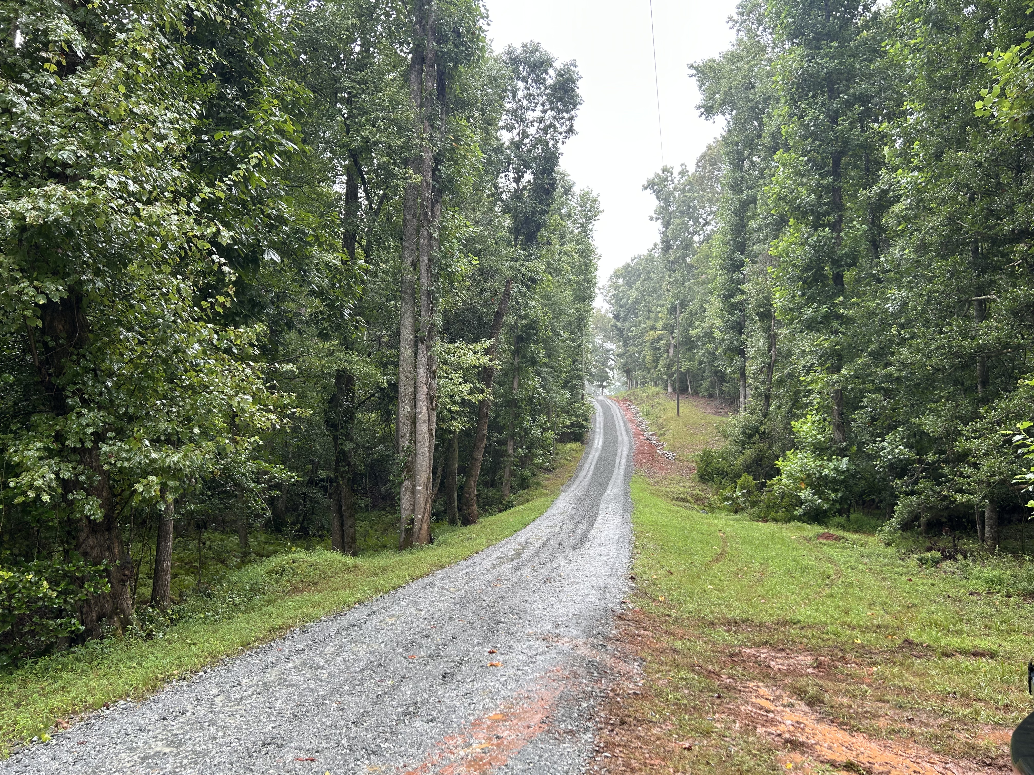Long gravel driveway