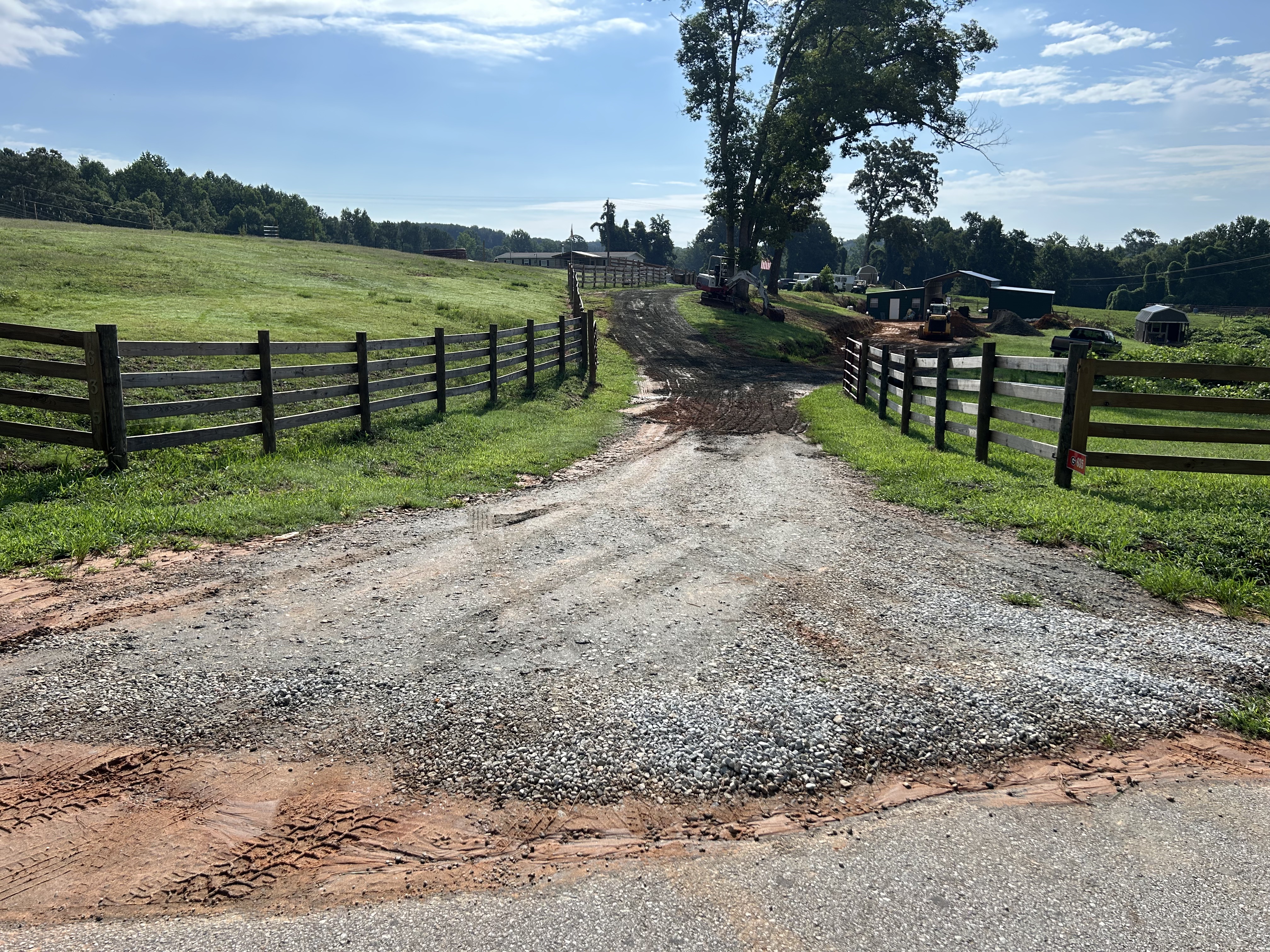 Farm driveway before new gravel