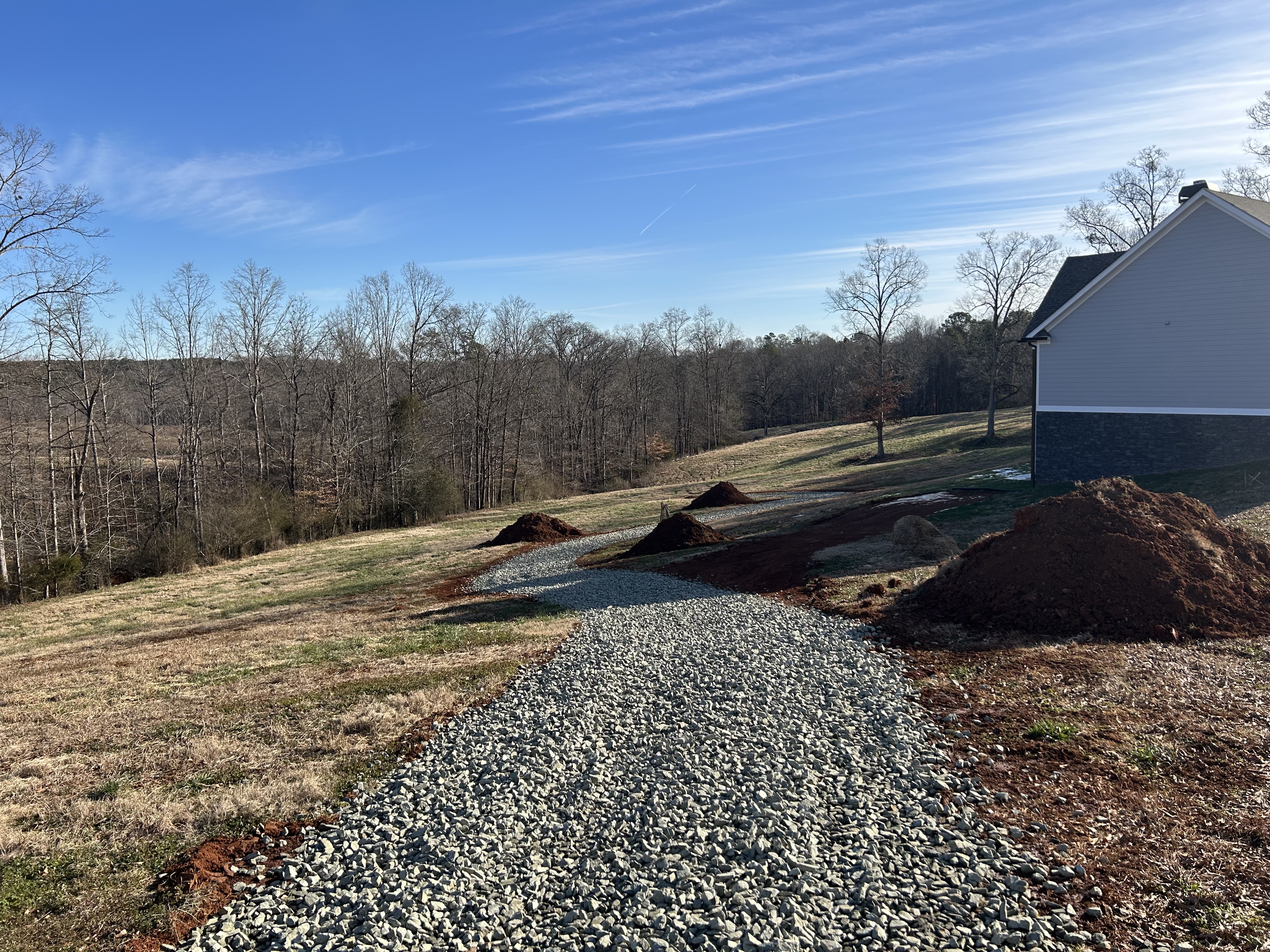 New home gravel driveway