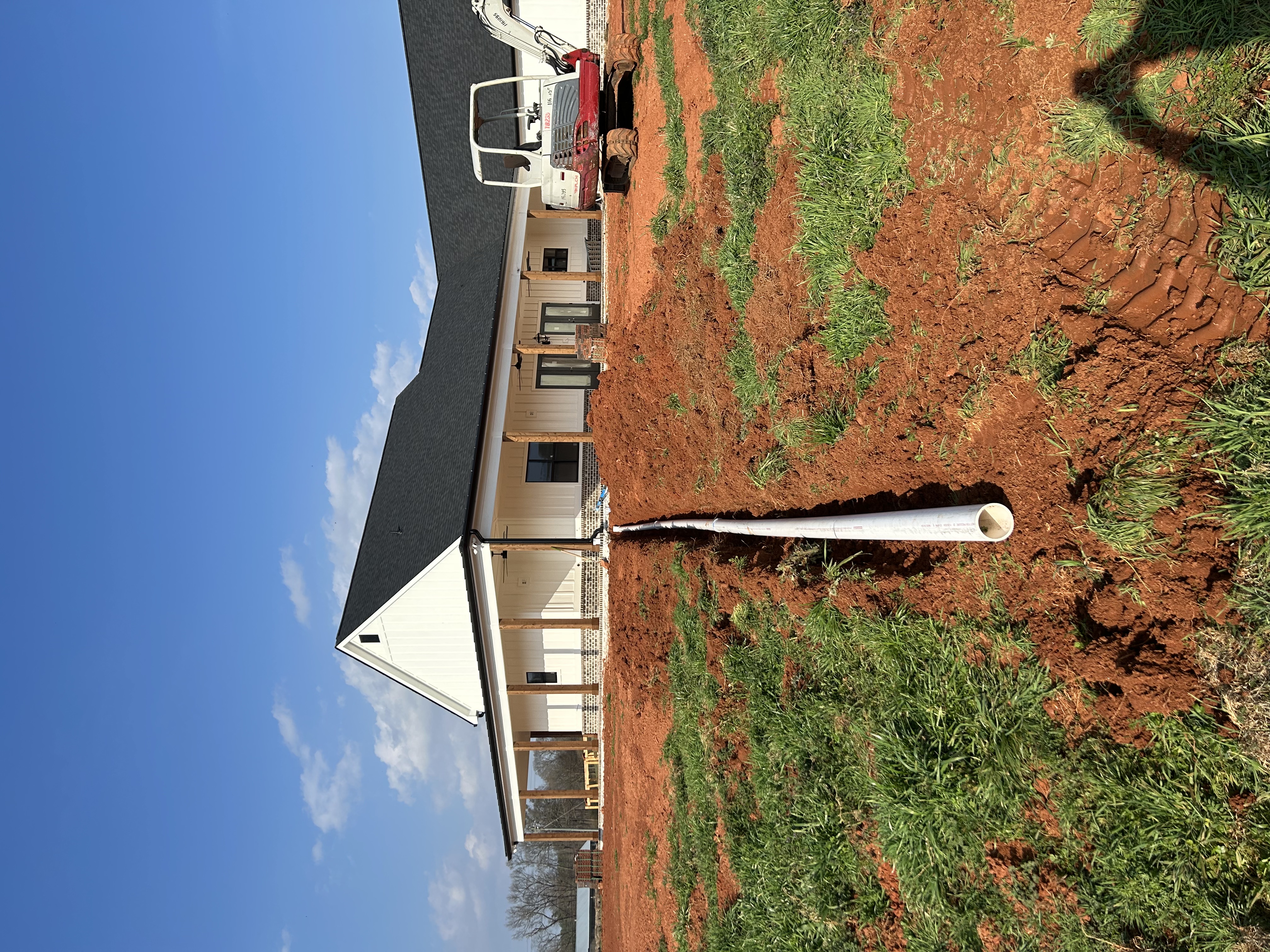 Utility trenching water line