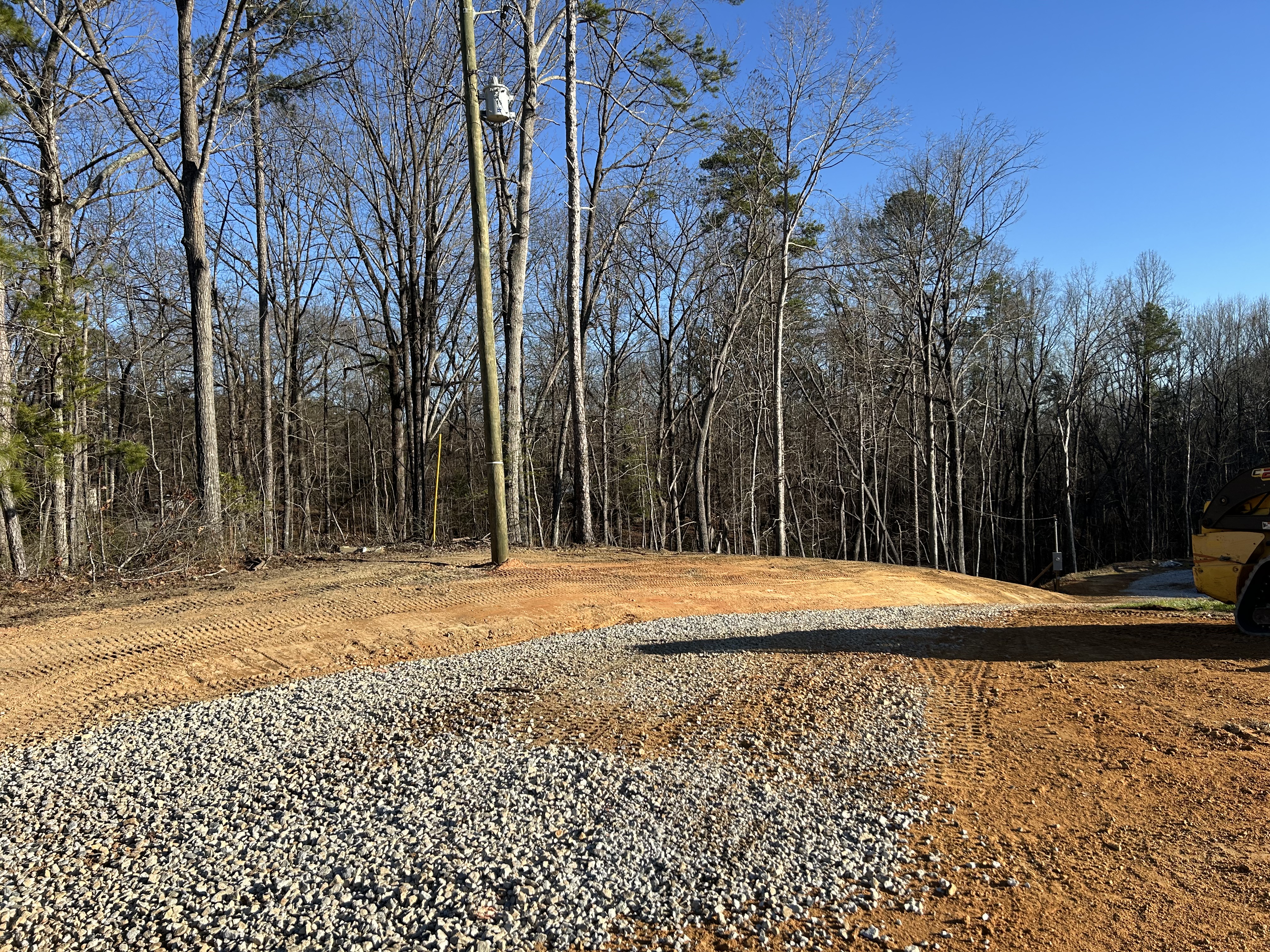 Gravel parking pad