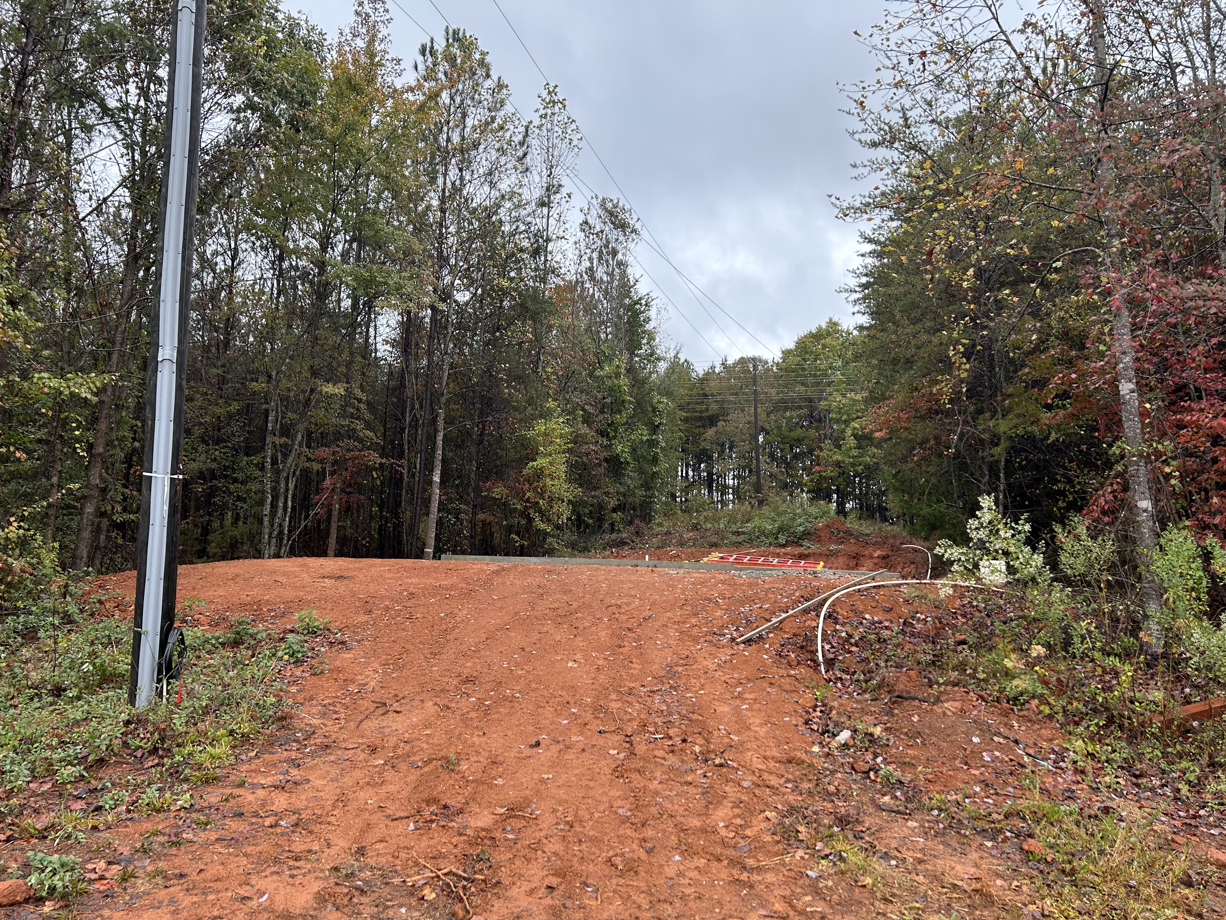 Site prepared and leveled for a pole barn