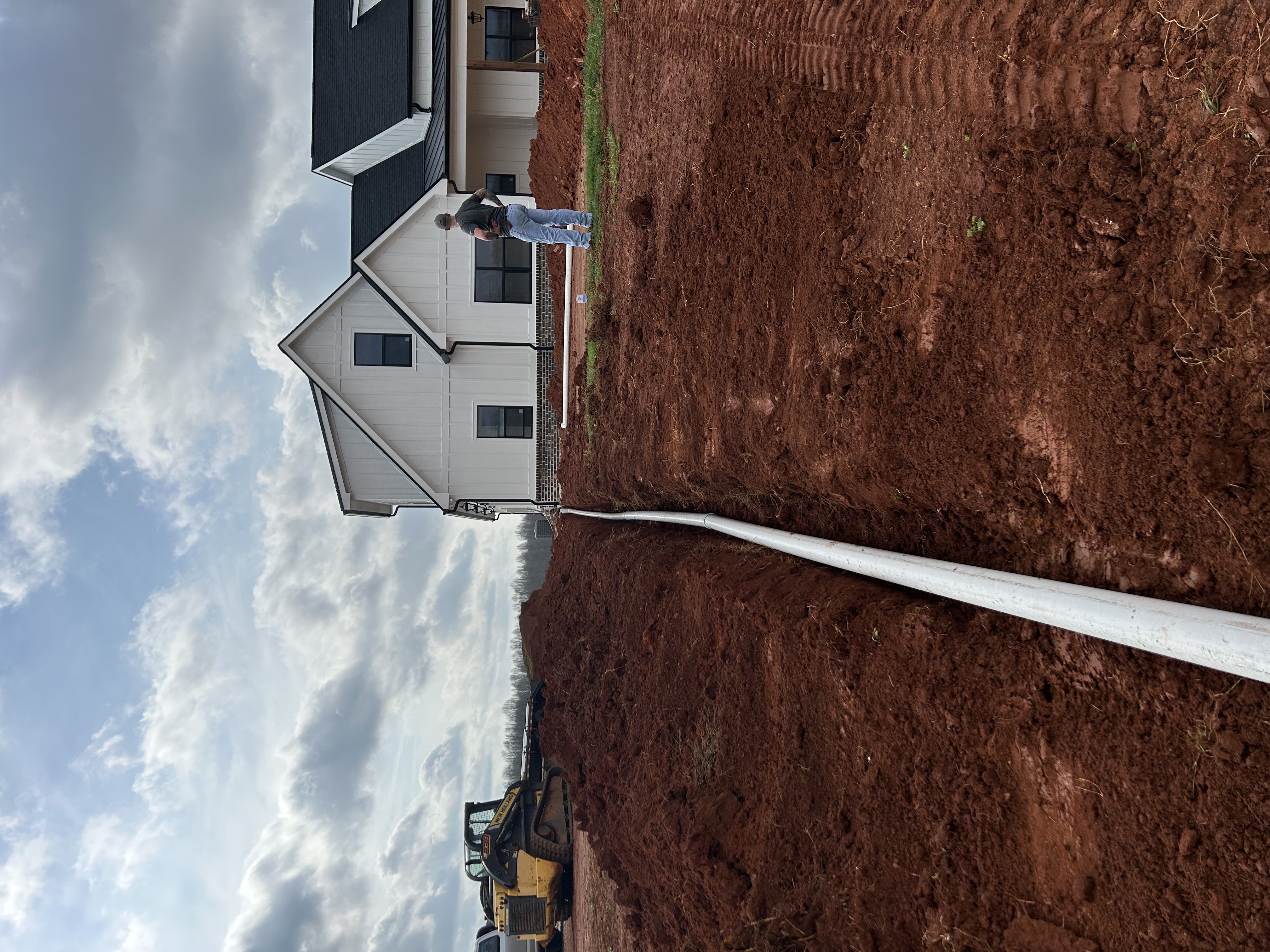Utility trenching water line