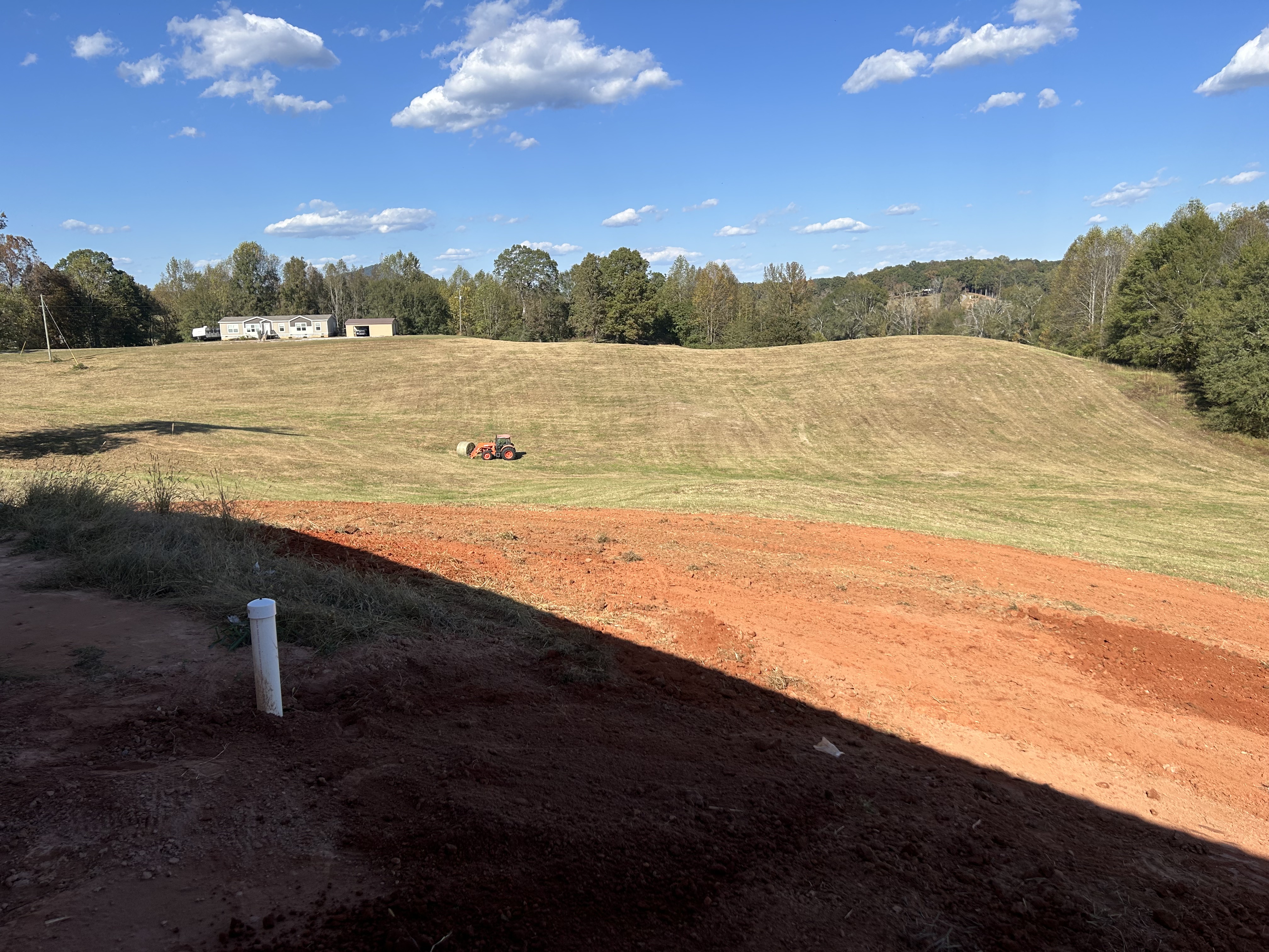 Finished, graded septic field