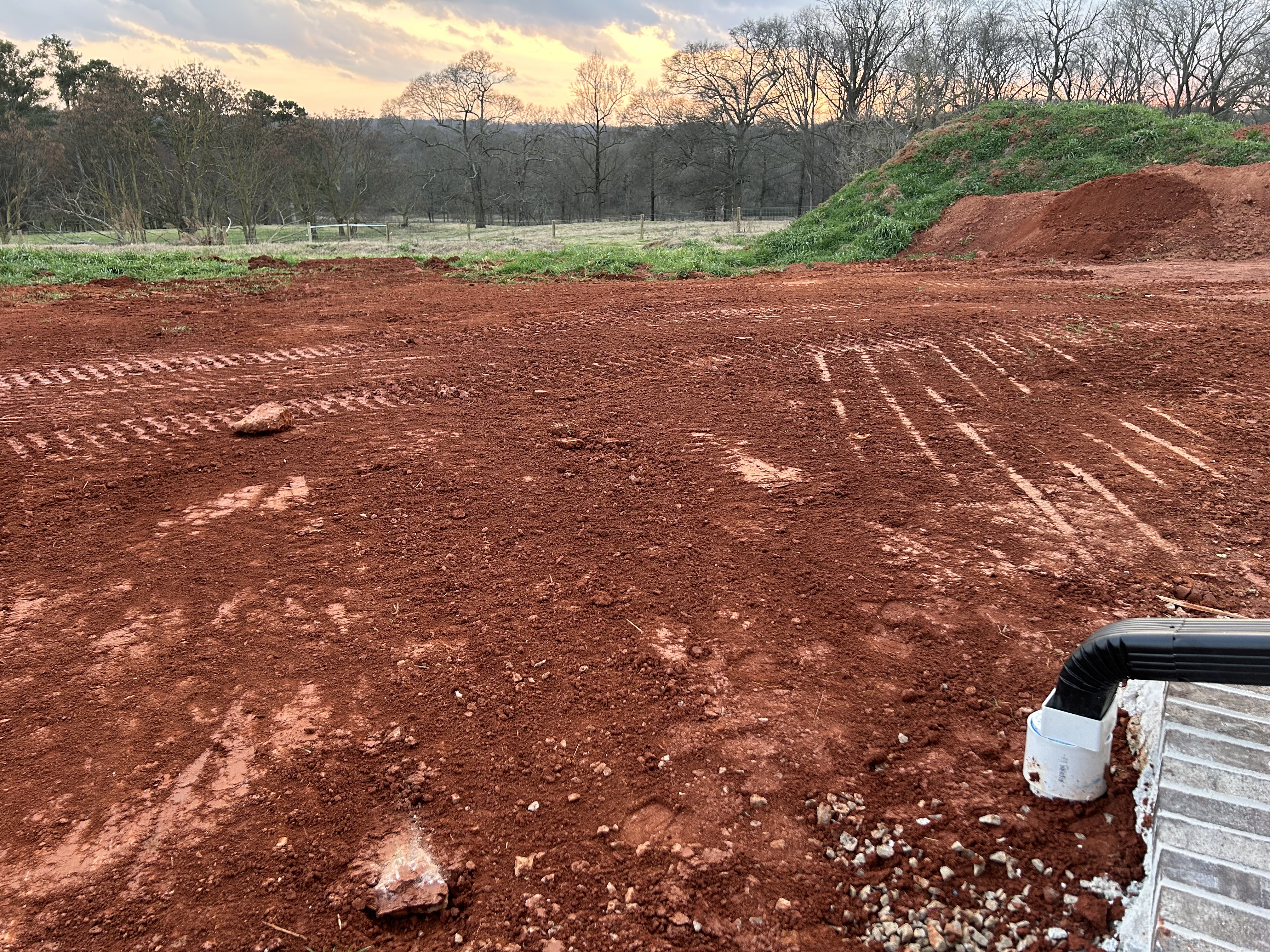 New home site grading