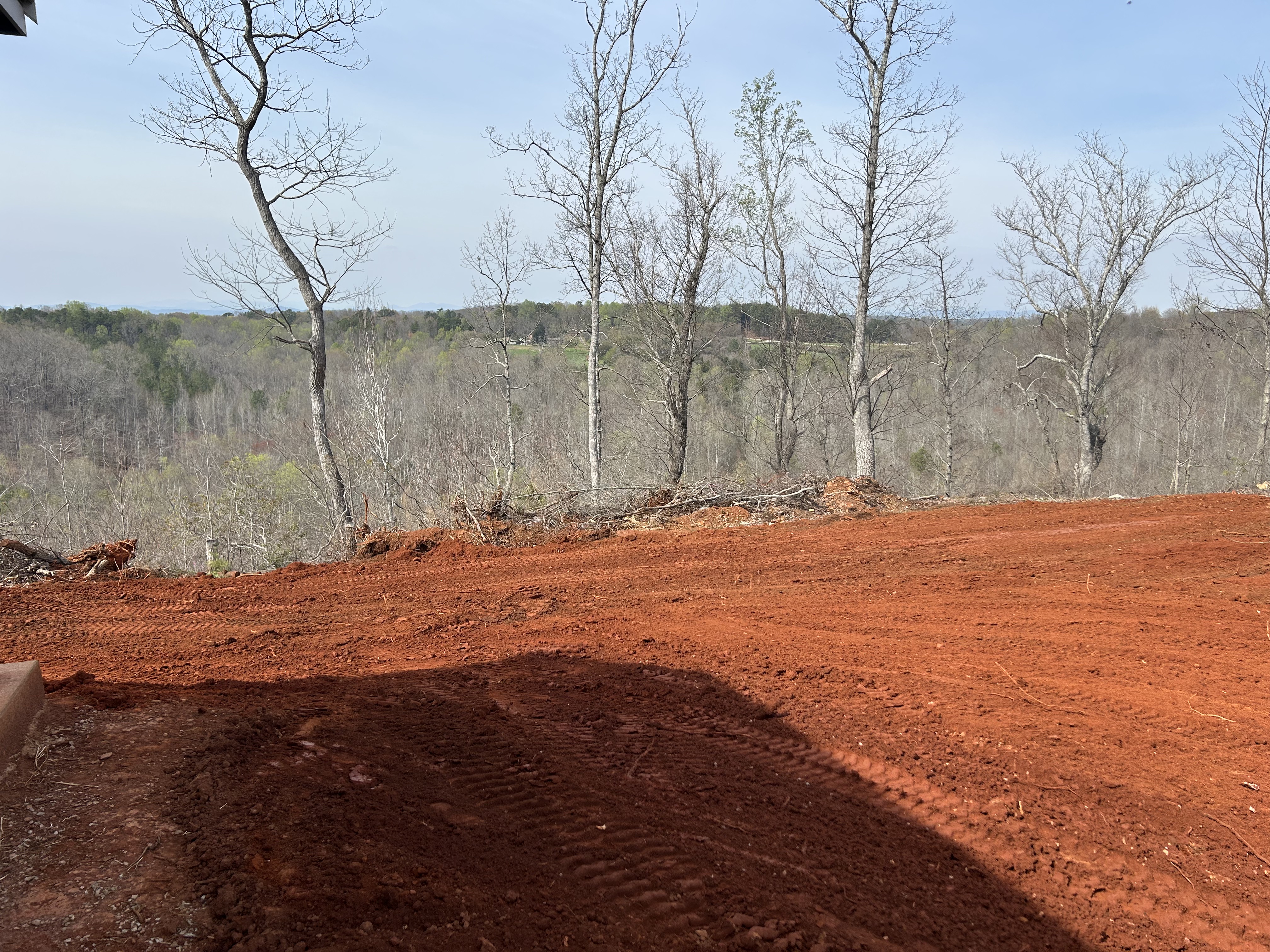 Graded home site pad with mountain view