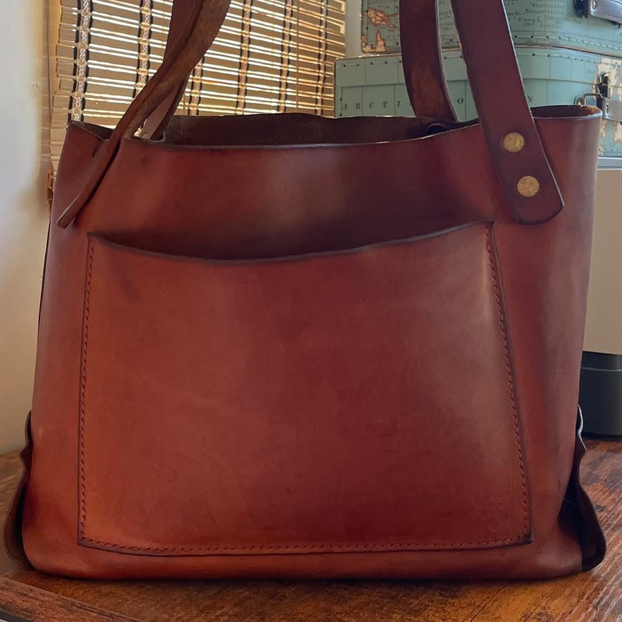 Natalie's Carry All Leather Tote after cleaning and conditioning