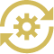 Deal funding icon with cycle and gear