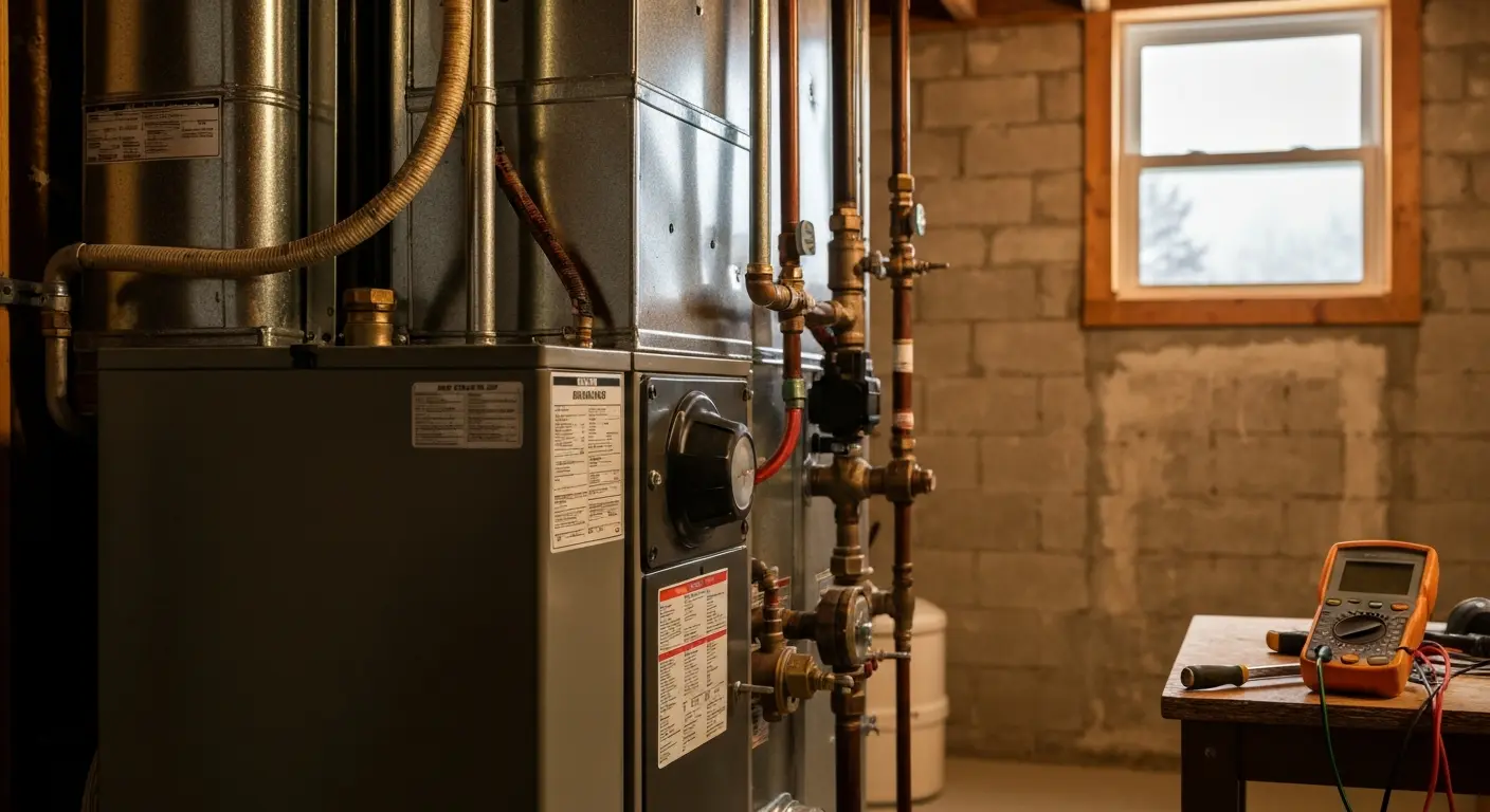 Furnace and heating system work