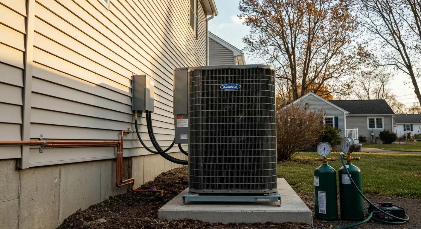 Central air conditioning installation