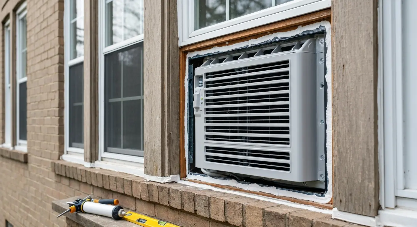Window air conditioning unit installation