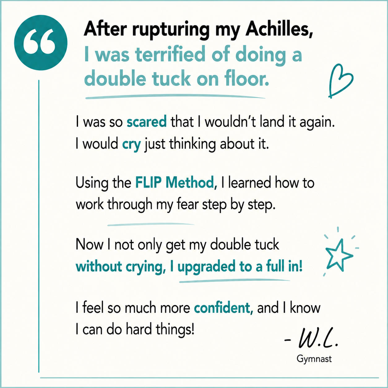 The Confident Gymnast client testimonial