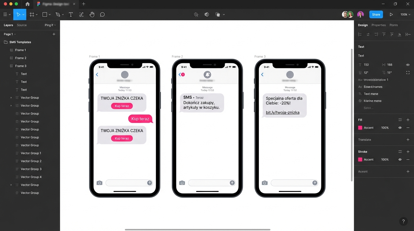 Szablony SMS Gen Z CRM App