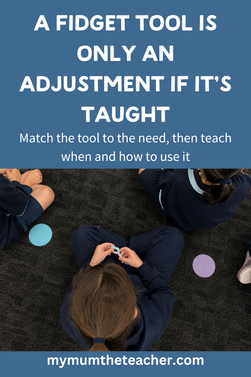 Fidget tool and sensory support strategy for ADHD students, matched to need and explicitly taught in the classroom