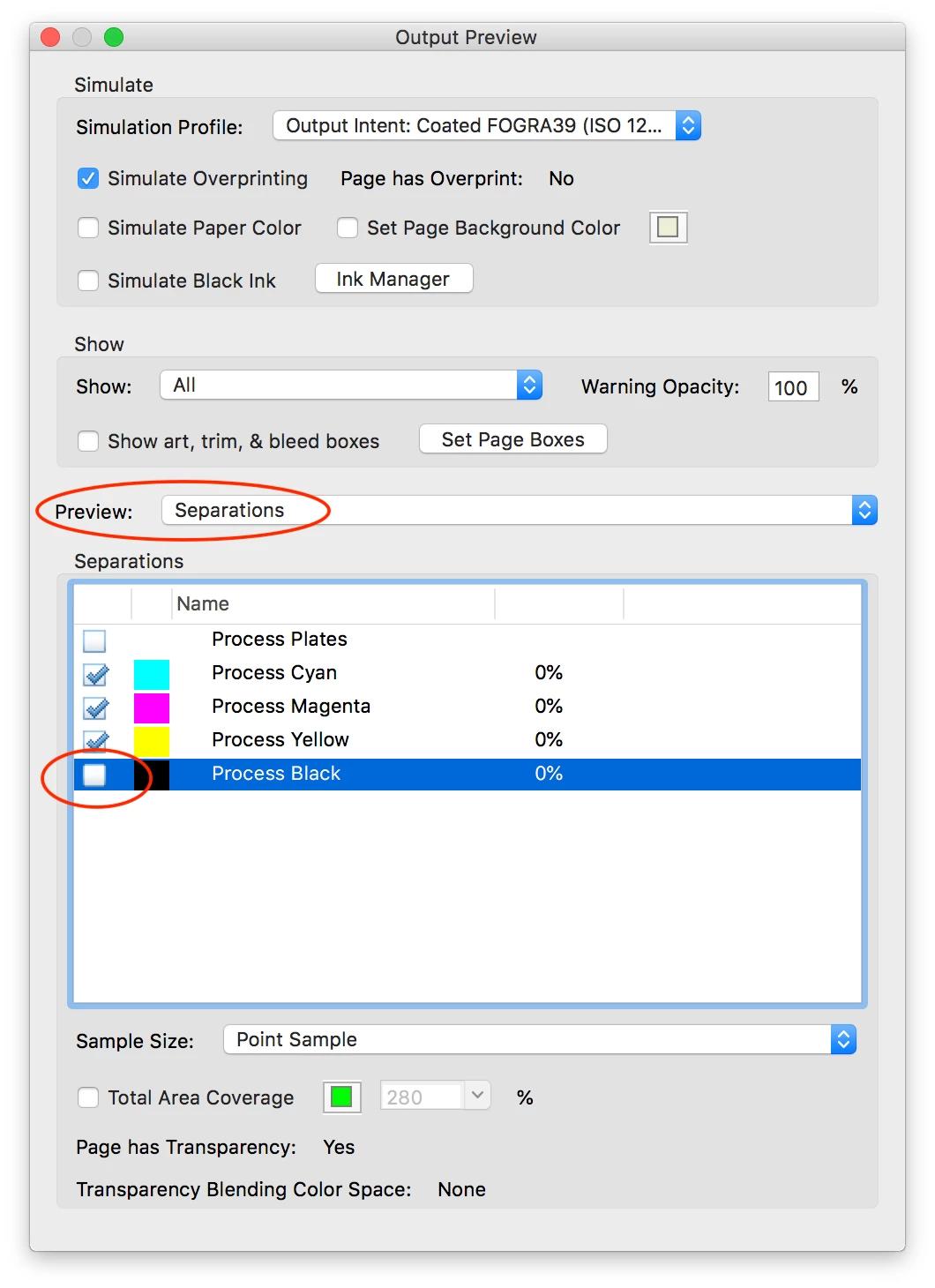 InDesign View Separations