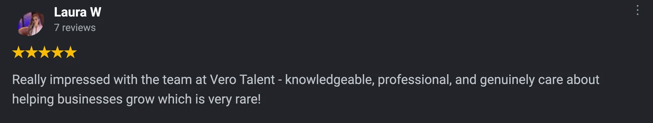 Five star Google review