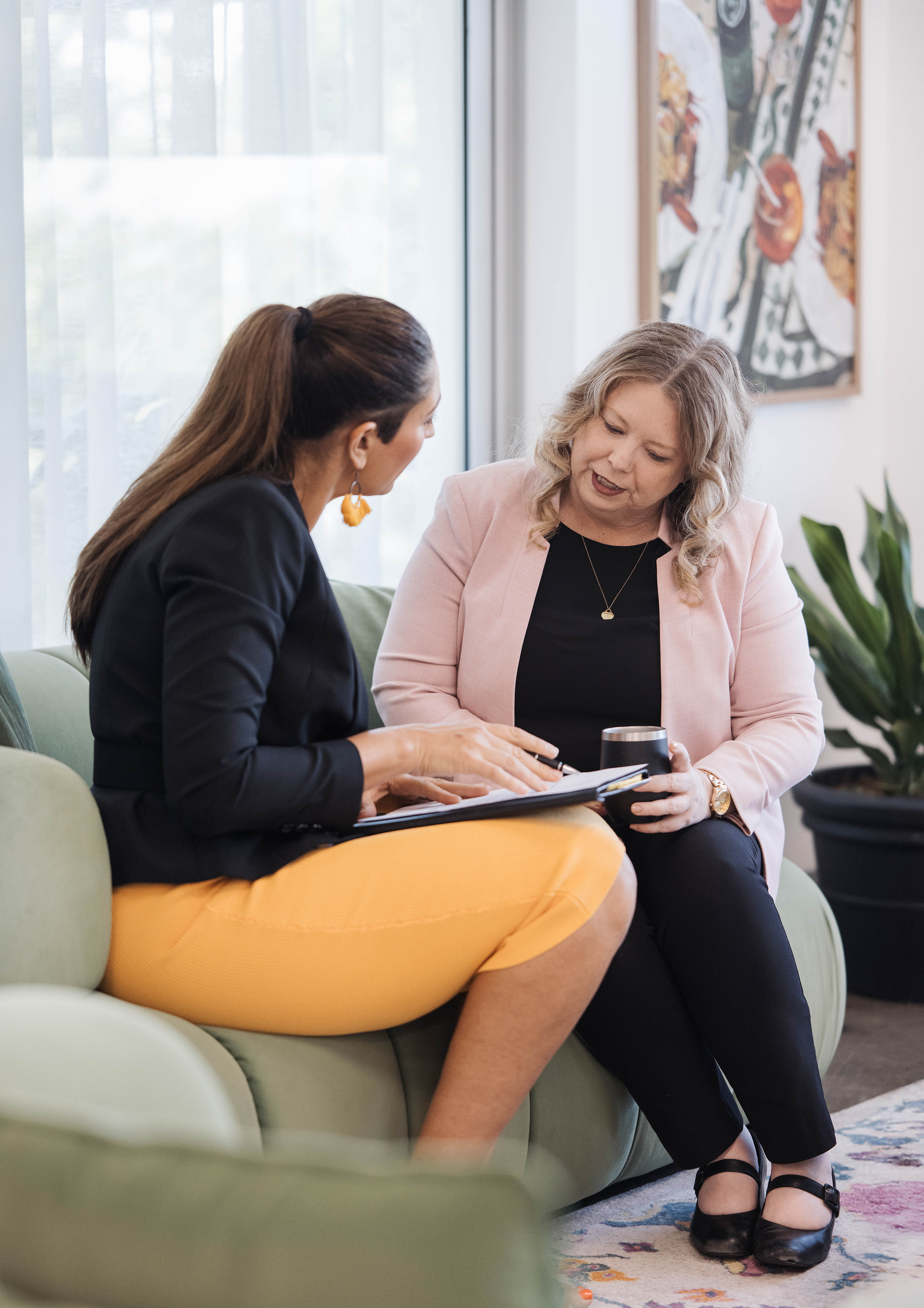 Tracey Leak working through a business plan with a client